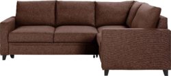 Hygena - Seattle Fabric Right Hand Corner Sofa Bed - Brown